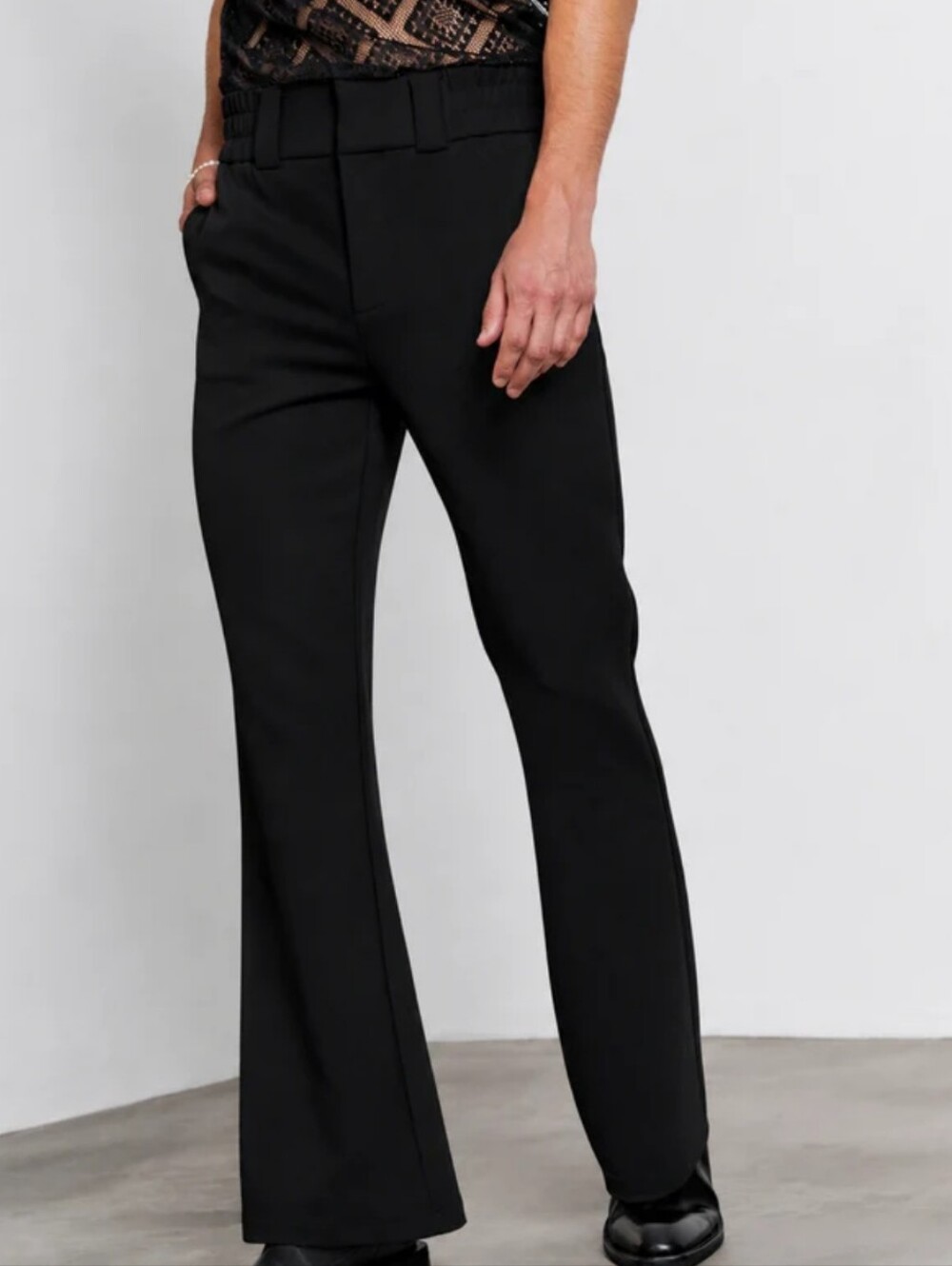 ORTTU Mario Pants Flare Size L Black Color Men's Regular Fit